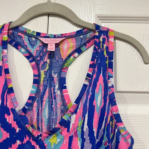 Lilly Pulitzer Kiawah Racer Back Tank Top in Multi Luminescent Size XS - Picture 3 of 7